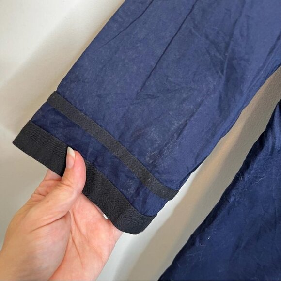 J Crew Factory Womens Size Small Blue Black Pom Pom Tunic Swim Coverup Coastal - Picture 5 of 12